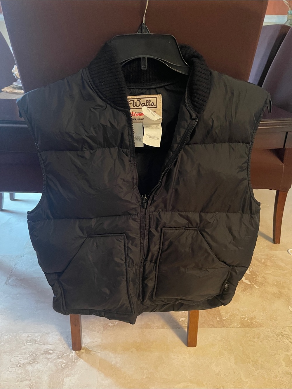 Walls Black Quilted Puffer Vest